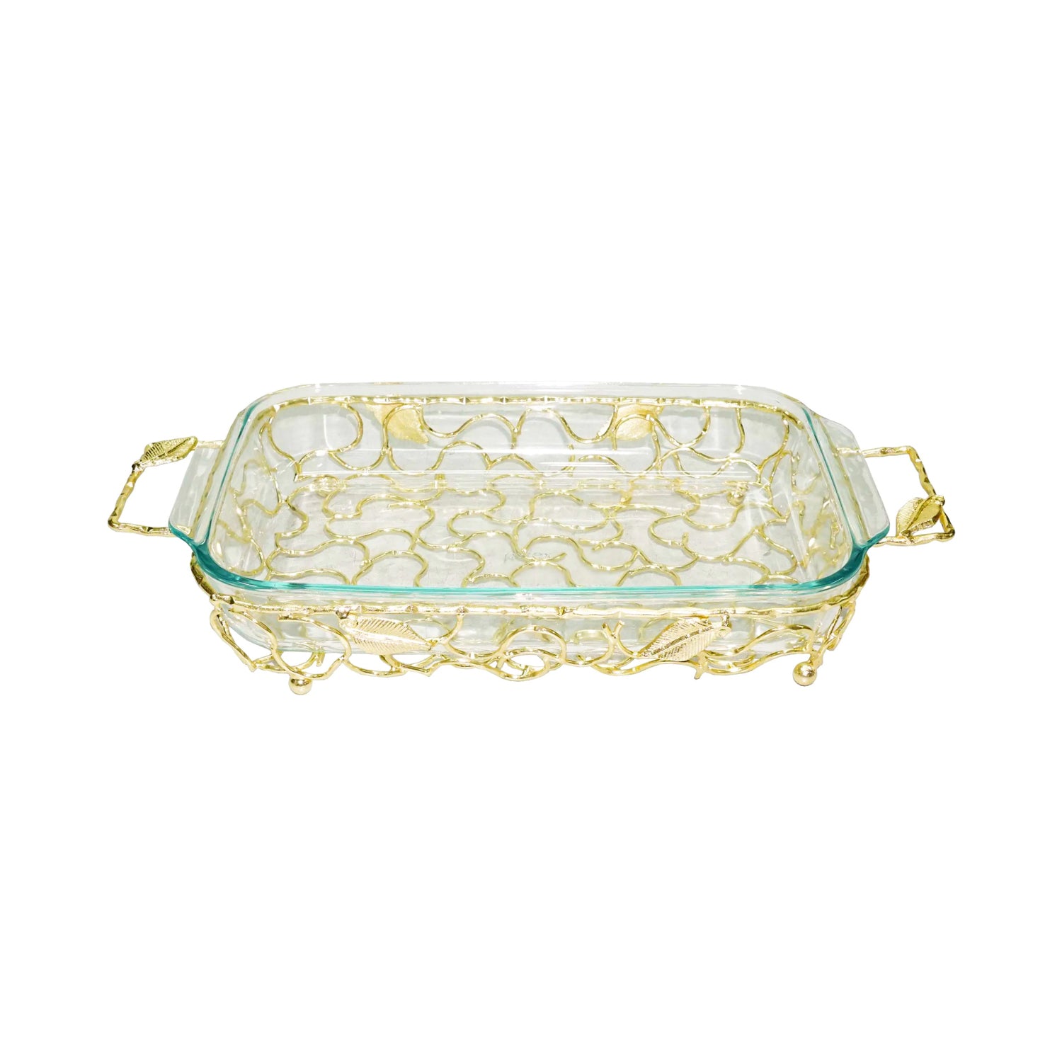 9x13 aluminum pan holder with gold twisted handles – Trendsettings